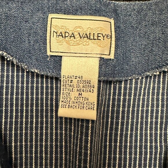 Vintage Vest Napa Valley 90's Denim Patchwork Embroidery Crochet Detail Size M - Picture 4 of 8